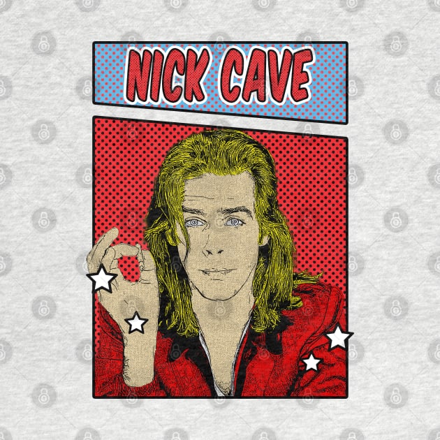 Nick Cave Smoke Pop Art Comic Style by Flasher